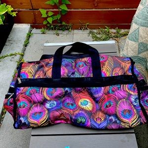 Lesportsac RARE “Masquerade” Print Feather Duffel Bag